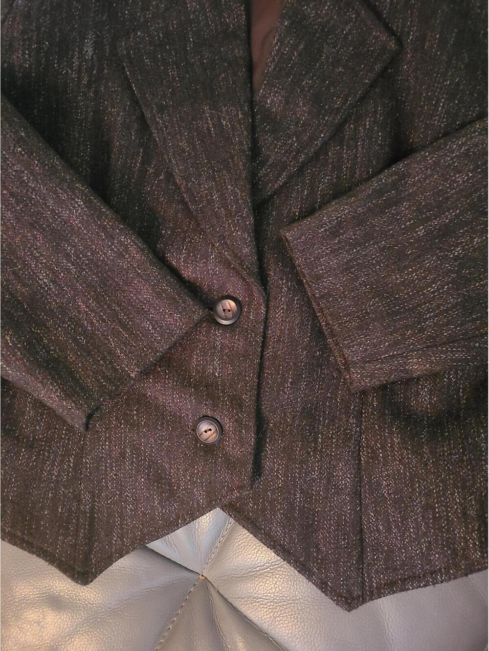 The Coffee Shop Writer Vintage 80s Wool Cropped Blazer M - Picture 9 of 9